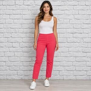 Krazy Larry Pull On Pants Size 10 Bright Pink Ankle Stretch
